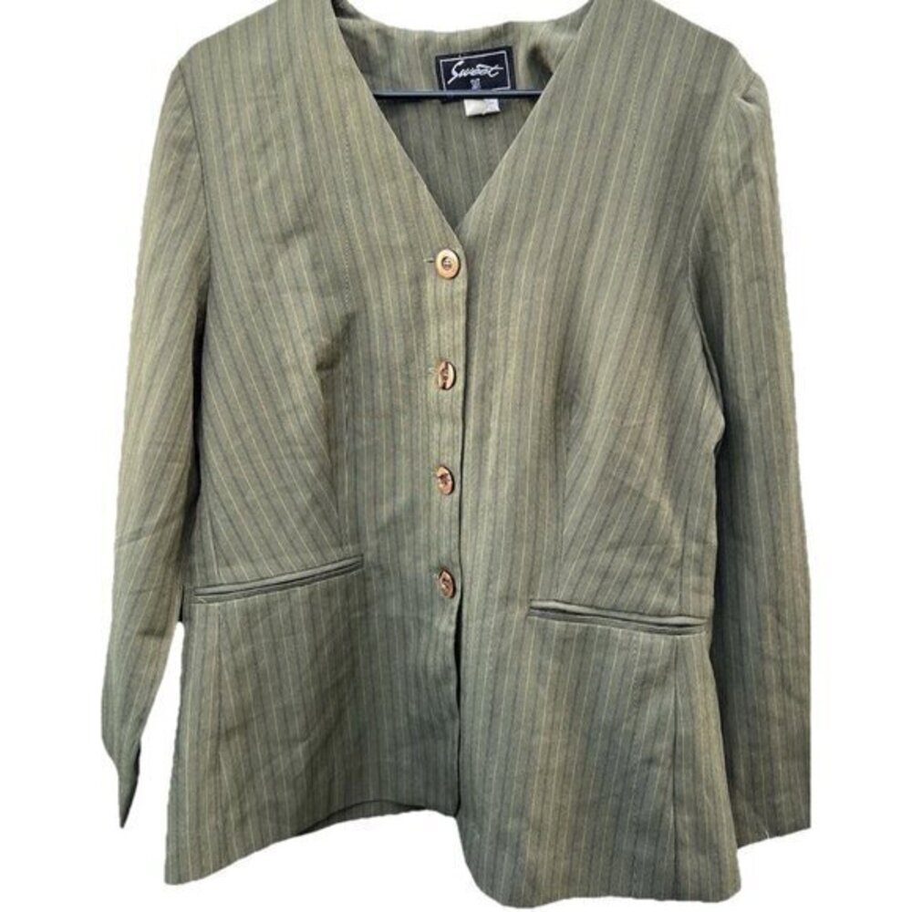 Vintage Sweet Suit Women’s Sz 12 Dress Jacket Tan Brown City Brown Button